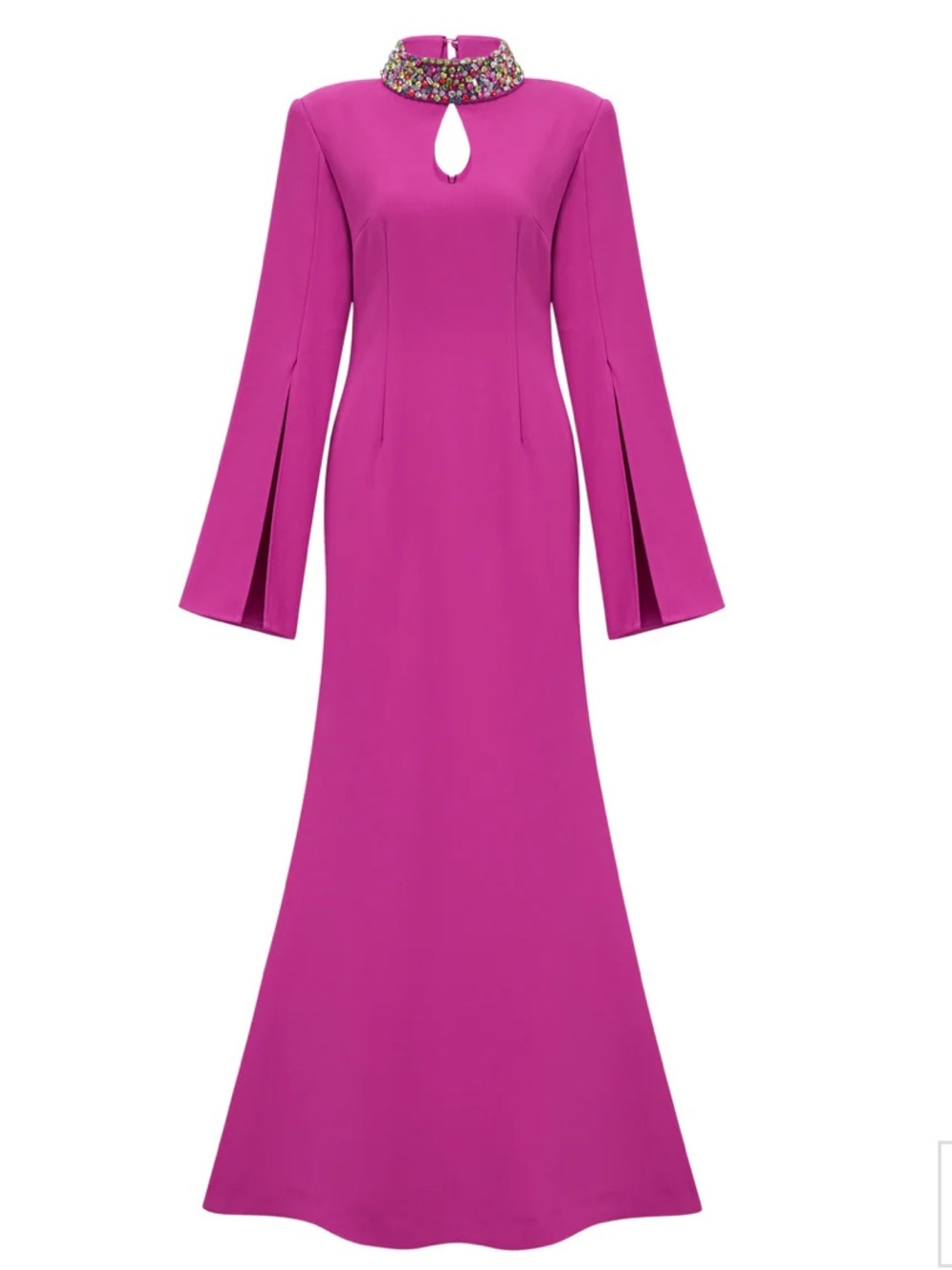 NWT Miss Rosier Majestueuse Fuchsia Keyhole-Detail Mermaid Gown
